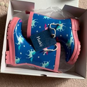 Hatley size 10 blue unicorn rainboots